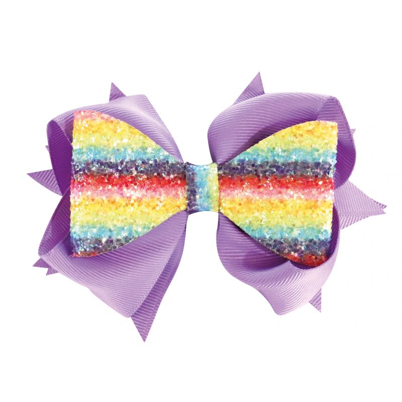 NOEUD A/CLIP RAINBOW 11X8CM