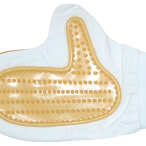 GANT DE TOILETTAGE TISSUT + PLASTIQUE .