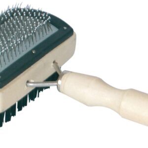 BROSSE CARDE DOUBLE, MANCHE EN BOIS
