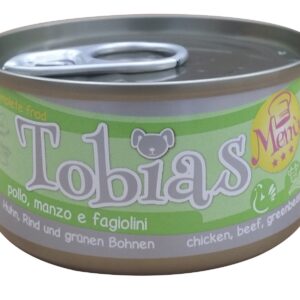 TOBIAS DOG MENU POUL.,BOEUF HARIC.VERT85g