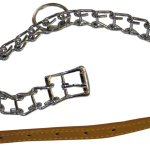 COLLIER CHROMÉE MAILLON AVEC CUIR