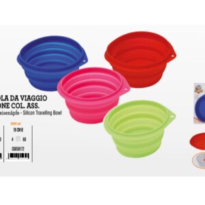 SILICONE TRAVELLING BOWL 500ml MIXED COLORS