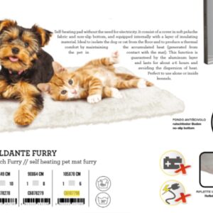 SELF HEATING PET MAT FURRY 105x70cm
