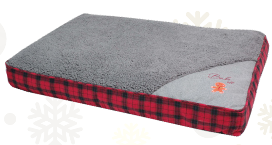 PILLOW XMAS TARTAN GINGERBREAD 104X70X12CM