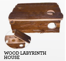WOOD LABYRINTH HOUSE 35X11X25CM