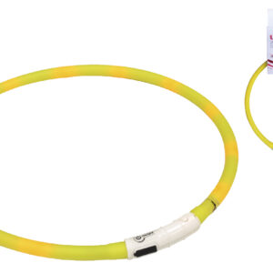 COLLAR VISIBLE LED WITH USB YELLOW 70cm