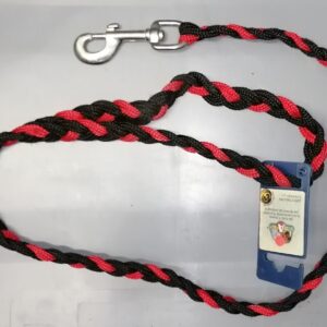 GUINZ. NYLON TRECCIA 60 CM. 22 MM. NERO-ROSSO