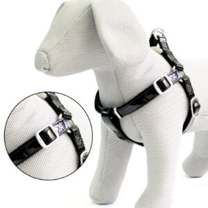 LEATHERETTE ADJUST.BIB GLOSSY CM.35-60X15MM.BLACK