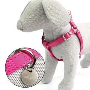 LEATHERETTE ADJUST.BIB GLOSSY CM.35-60X15MM.FUXIA