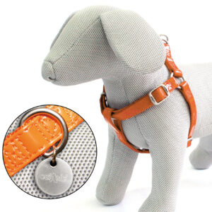 LEATHERETTE ADJUST.GLOSSY BIB CM.25-40X10MM.ORANGE