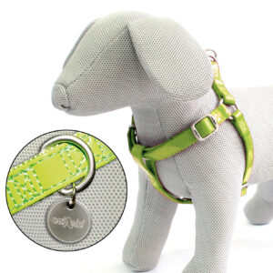 LEATHERETTE ADJUST.BIB GLOSSY CM.35-60X15MM.GREEN