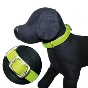 COLLIER EN CUIR GLOSSY REG.CM.35-50X20MM.VERT