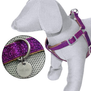 ADJSUTABLE GLITTERED BIB CM45-75X20MM PURPLE