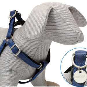 LEATHERETTE ADJUST.HARNESS MYLORD CM.50-75X20MM.NAVY BLUE
