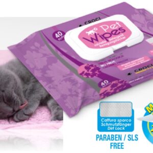 Lingette humide Chat 40pc