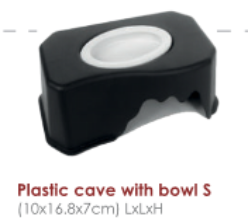 Plastic cave with bowl S 10x16.8x7cm (hidings)