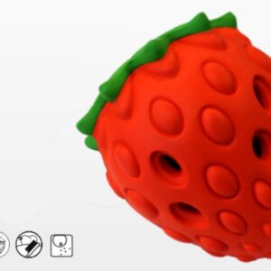 Jouet caoutchouc Fraise 8x8x10 cm