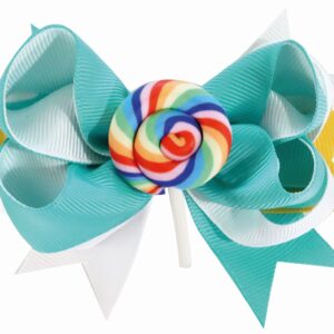 NOEUD A/CLIP SWEETY 10X7CM VERT D'EAU