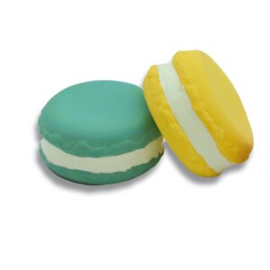 JEU CHIEN LATEX MINI MACARONS 5 CM 4 pz